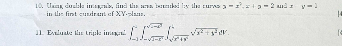 Solved Using double integrals, find the area bounded by the | Chegg.com