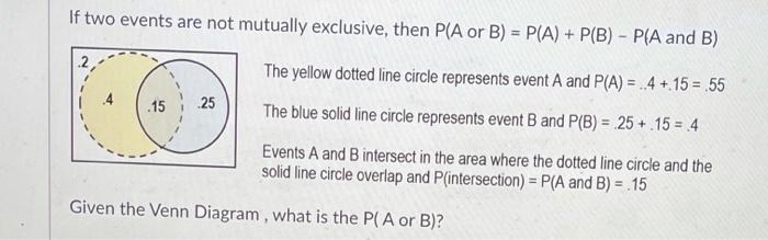 Solved If two events are not mutually exclusive, then P(A or | Chegg.com