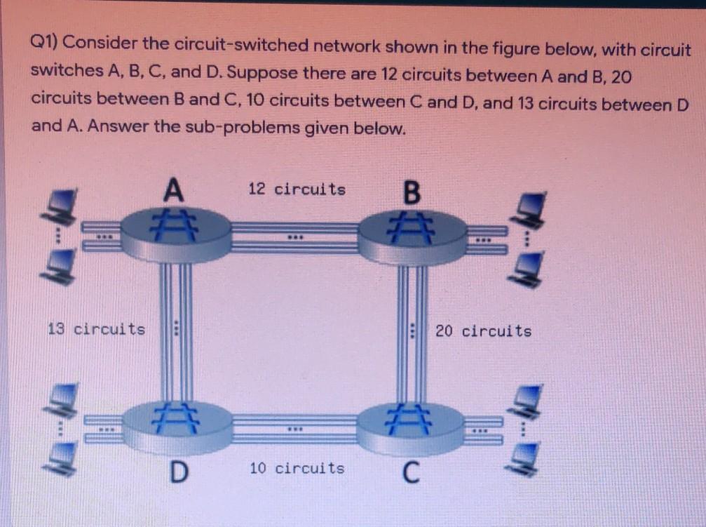 Solved Q Consider The Circuit Switched Network Shown In Chegg Com