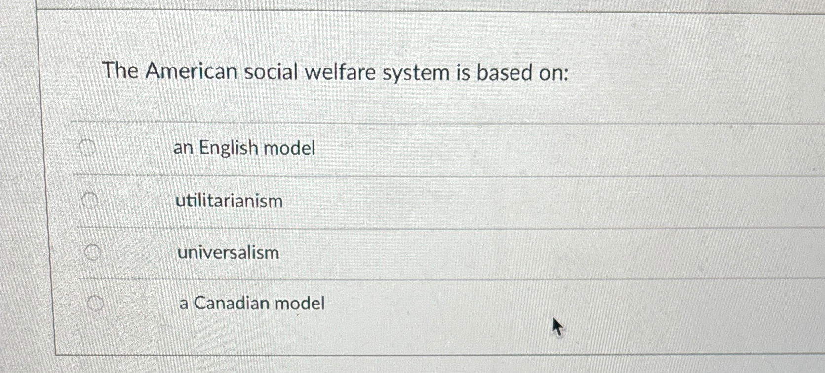 Solved The American social welfare system is based on:an | Chegg.com