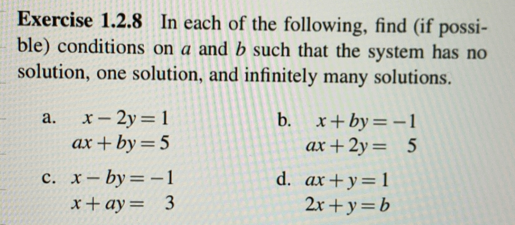 Solved Exercise 1.2.8 ﻿In Each Of The Following, Find (if | Chegg.com