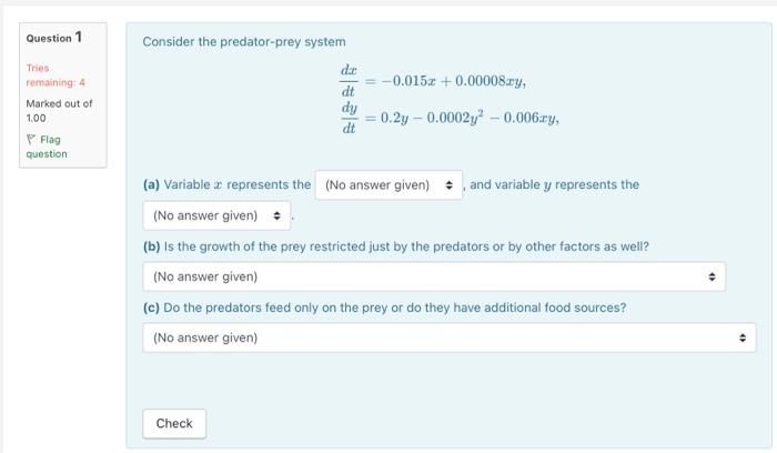 Solved Consider The Predator-prey System | Chegg.com