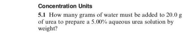 Solved Concentration Units 5.1 How many grams of water must | Chegg.com