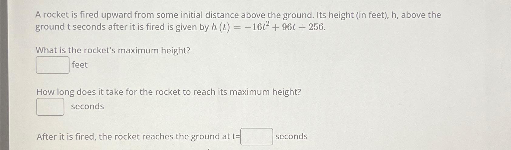 Solved A Rocket Is Fired Upward From Some Initial Distance | Chegg.com