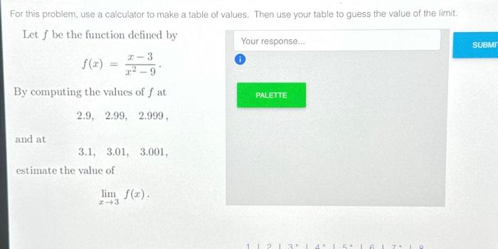 Solved For this problem, use a calculator to make a table of | Chegg.com