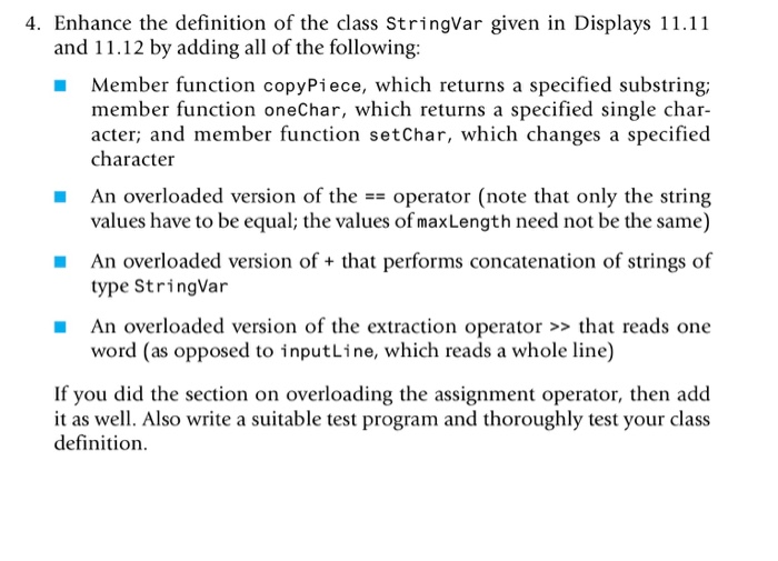 4. Enhance the definition of the class StringVar | Chegg.com