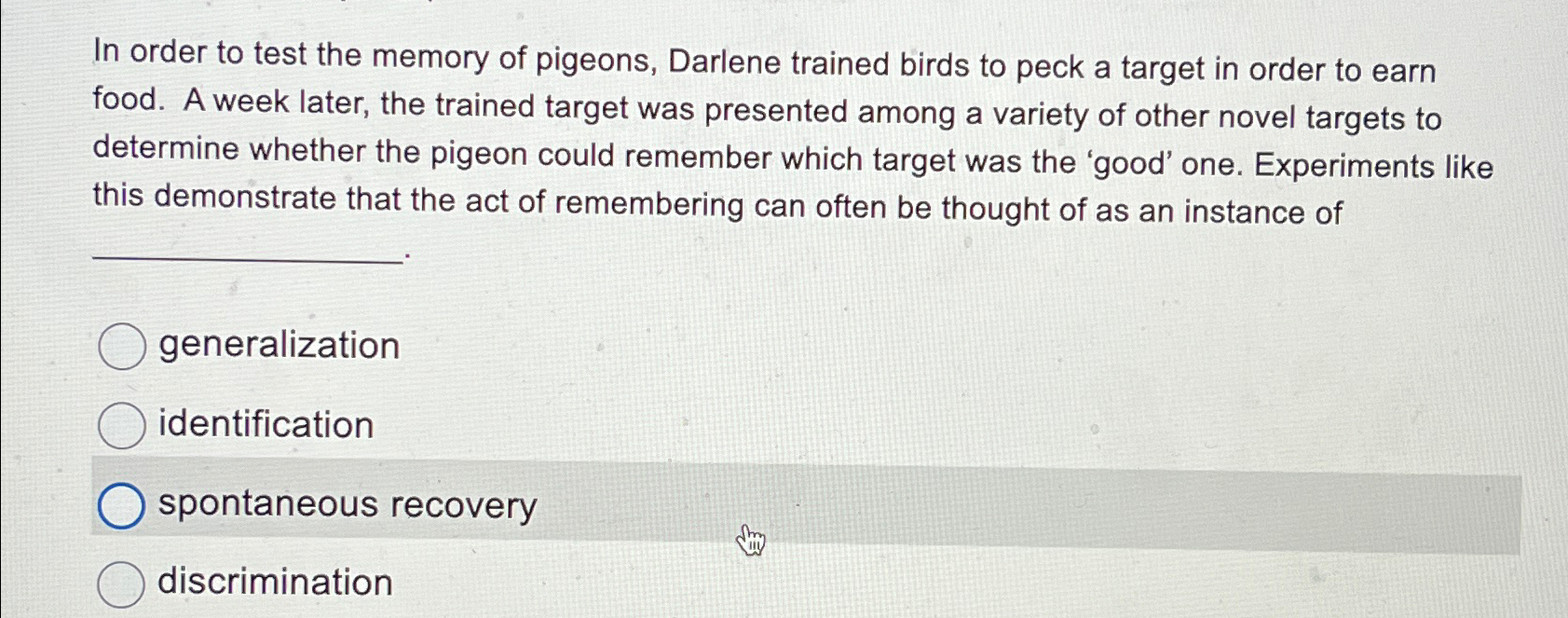 Solved In order to test the memory of pigeons, Darlene | Chegg.com
