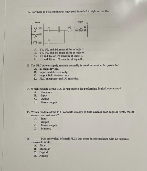 Solved The PLC power supply module normally is rated to