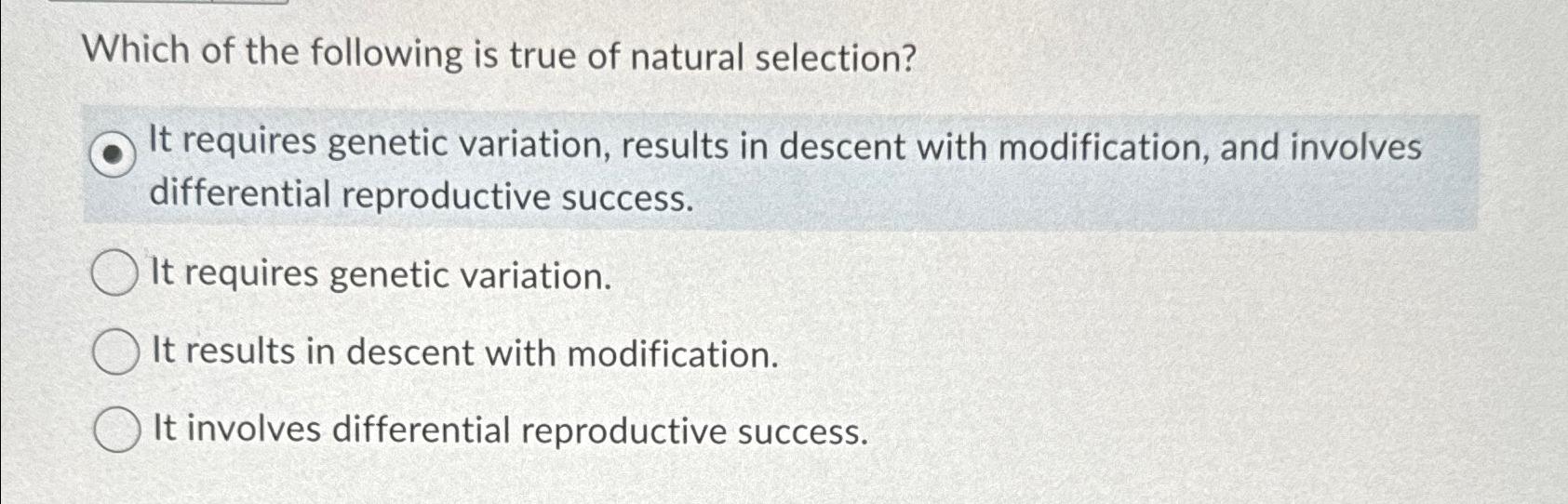 Solved Which of the following is true of natural