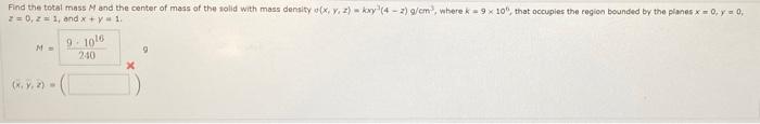 Solved Find the total mass M and the center of mass of the | Chegg.com