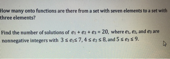 Solved How many onto functions are there from a set with | Chegg.com