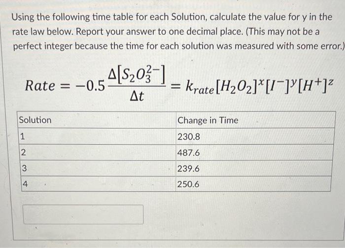 Using the following time table for each Solution, | Chegg.com