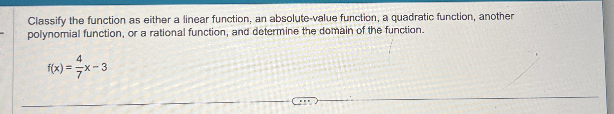 Classify the function as either a linear function, an | Chegg.com
