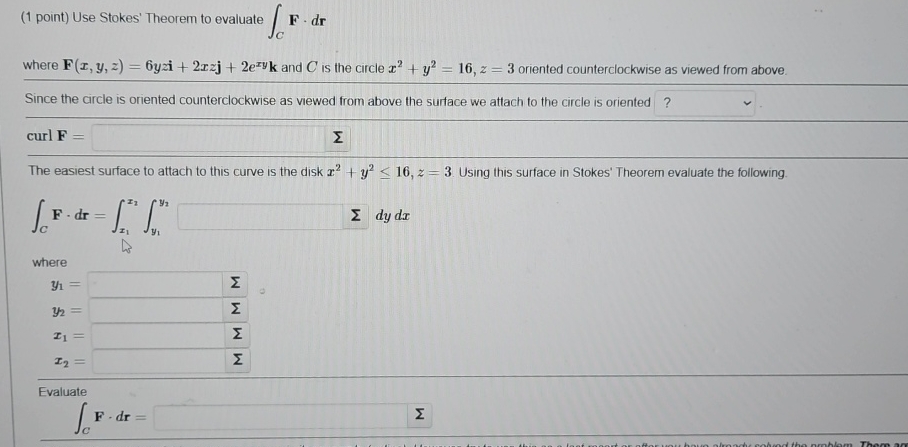 Solved 1 ﻿point ﻿use Stokes Theorem To Evaluate