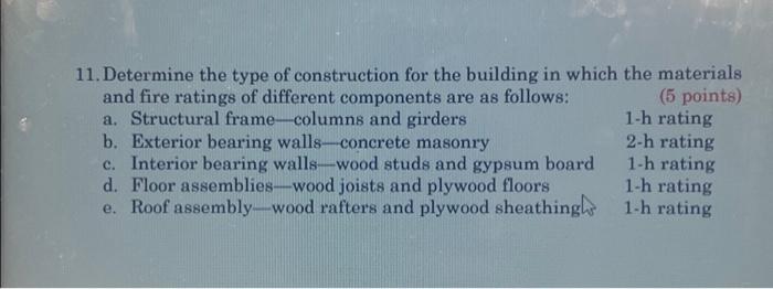 Solved 11. Determine The Type Of Construction For The | Chegg.com