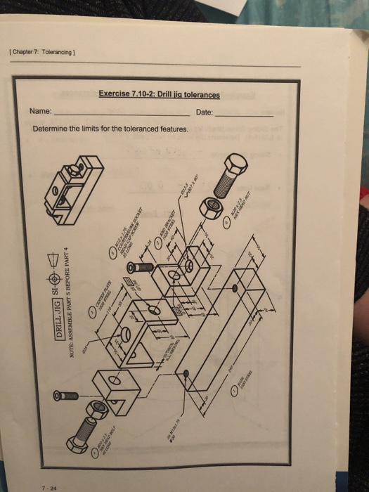 [ Chapter 7 Tolerancing] Exercise 7.102 Drill jig