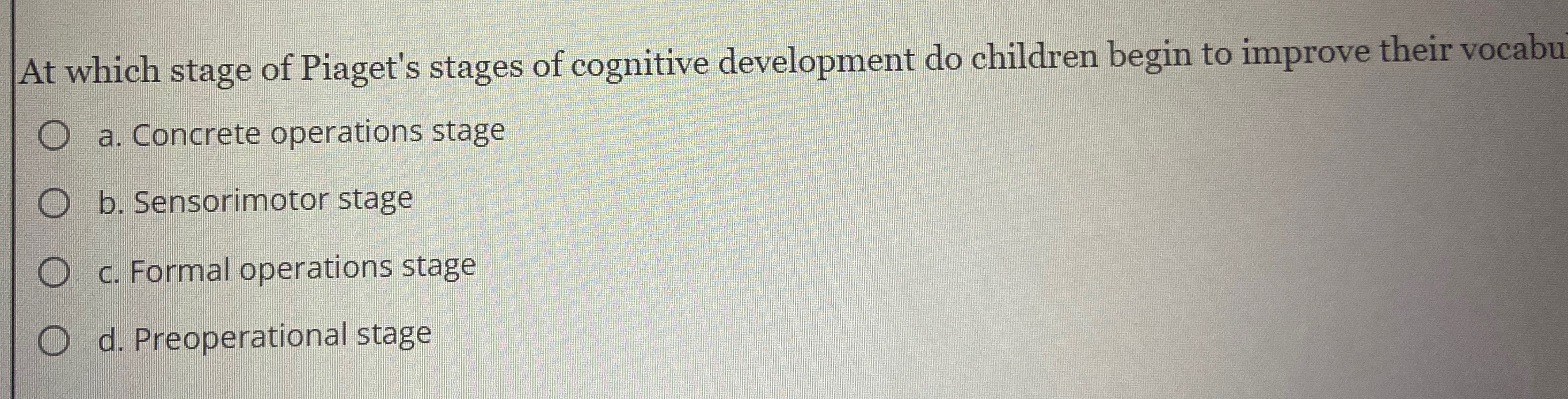 Piaget's stages of cognitive development concrete operational hot sale