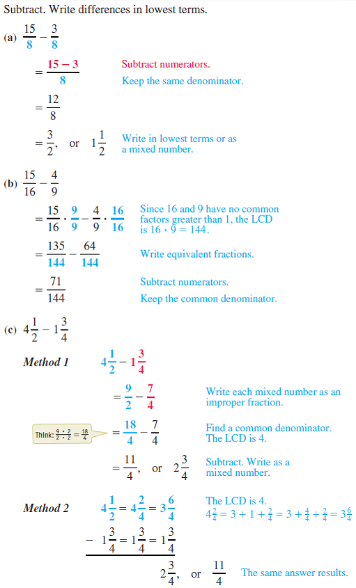 Solved: Find each sum or difference, and write it in lowest ter ...