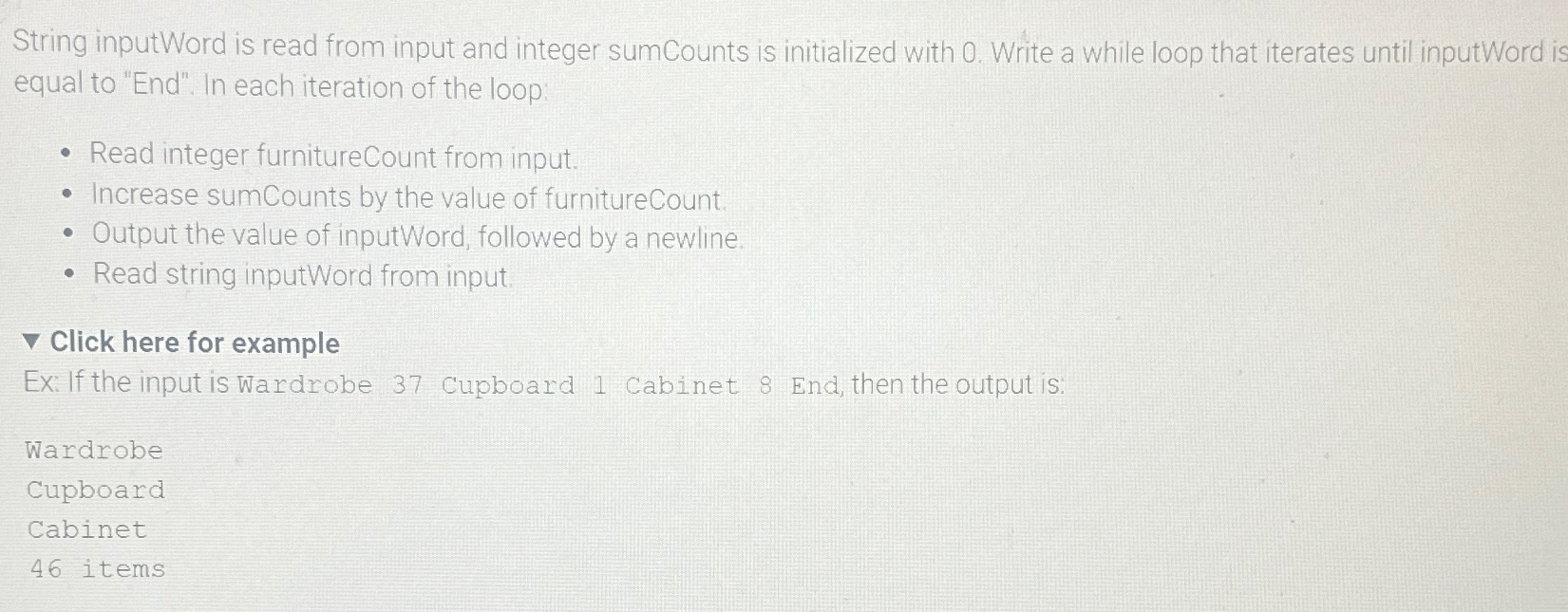 Solved String inputWord is read from input and integer | Chegg.com