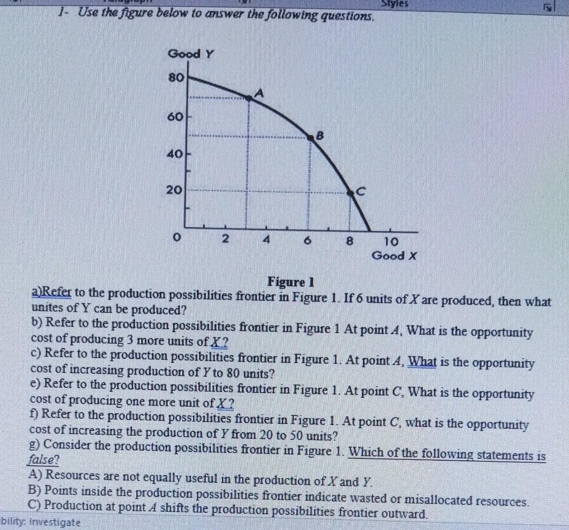 Solved Figure 1 a)Refer to the production possibilities | Chegg.com