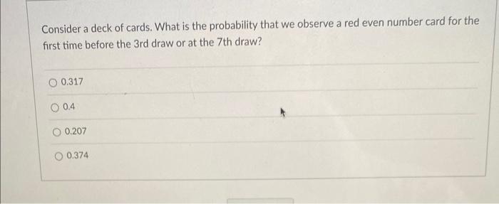 Consider a deck of cards. What is the probability | Chegg.com