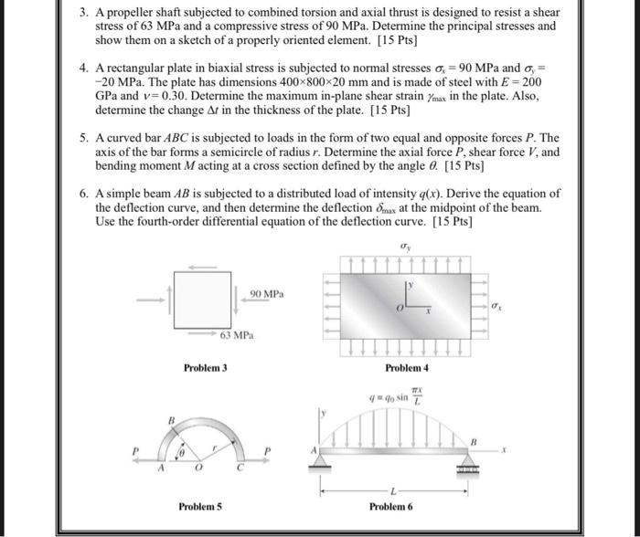 Solved 3. A propeller shaft subjected to combined torsion