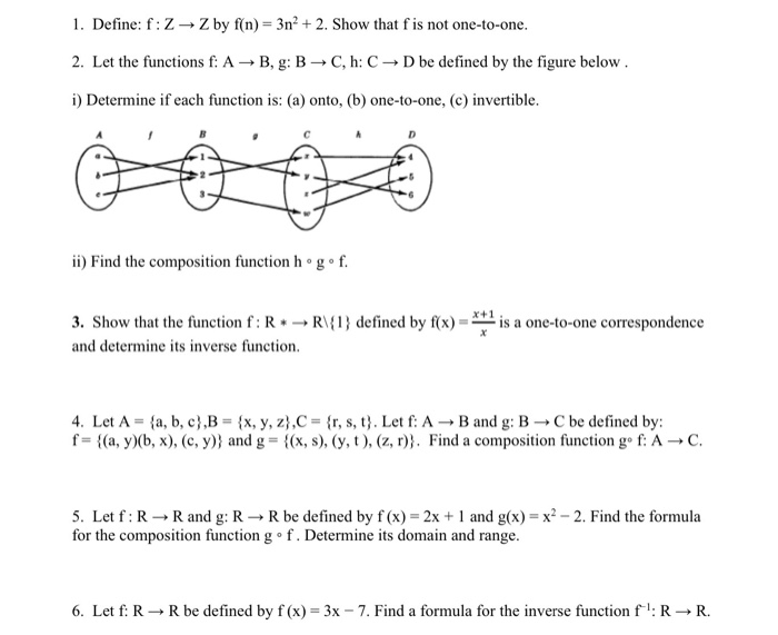 Solved 1 Define F Z Z By F N 3n 2 Show That F Is N Chegg Com