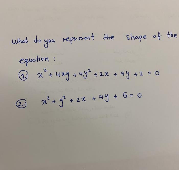 Solved shape of the What do you represent the equation : x . | Chegg.com