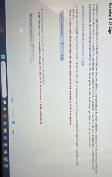 Solved Exercise 9-21 ﻿AlgoA logistic regression model is | Chegg.com