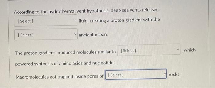 vent hypothesis in biology