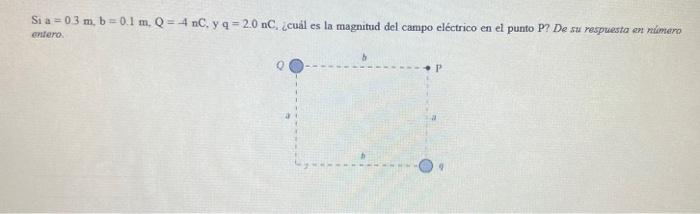 \( \mathrm{S} 1 \mathrm{a}=03 \mathrm{~m}, \mathrm{~b}=0.1 \mathrm{~m}, \mathrm{Q}=-4 \mathrm{nC}, \mathrm{y} \mathrm{q}=2.0