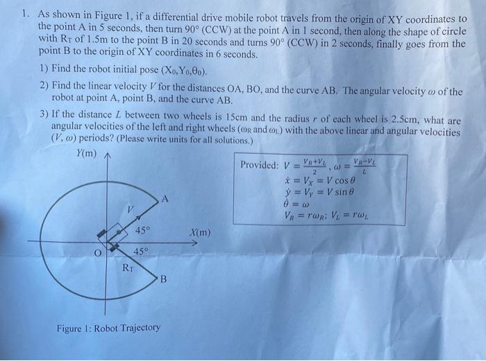 Solved 1. As shown in Figure 1, if a differential drive | Chegg.com
