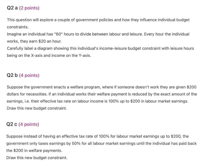 Solved Q2 a (2 points) This question will explore a couple | Chegg.com