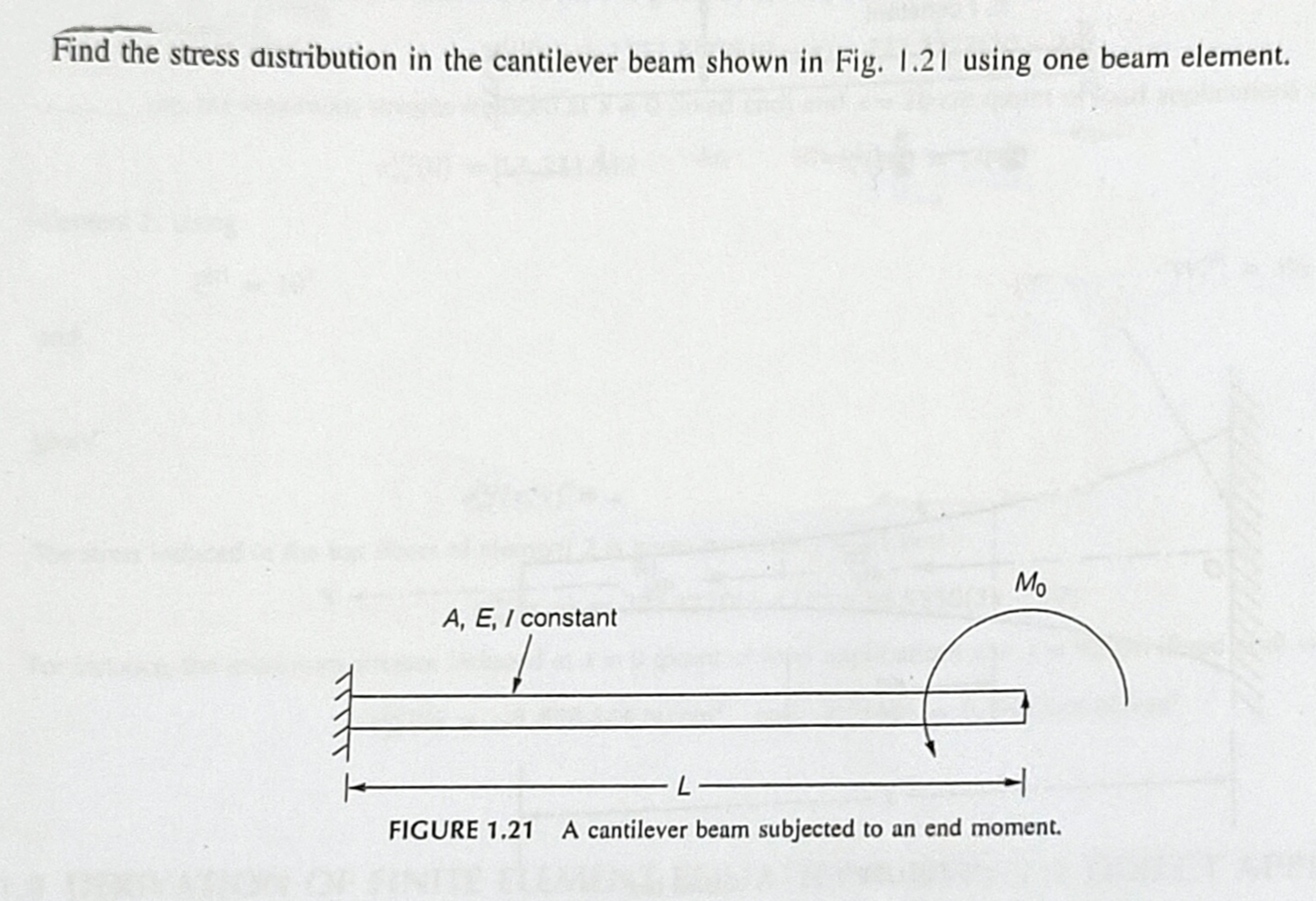 Solved Find the stress distribution in the cantilever beam | Chegg.com
