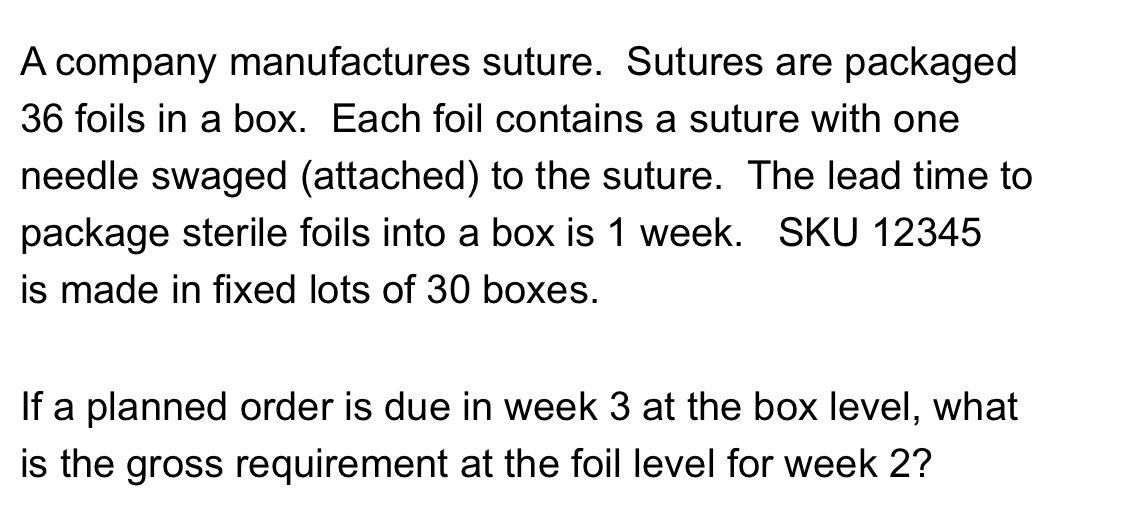 Solved A company manufactures suture. Sutures are packaged | Chegg.com