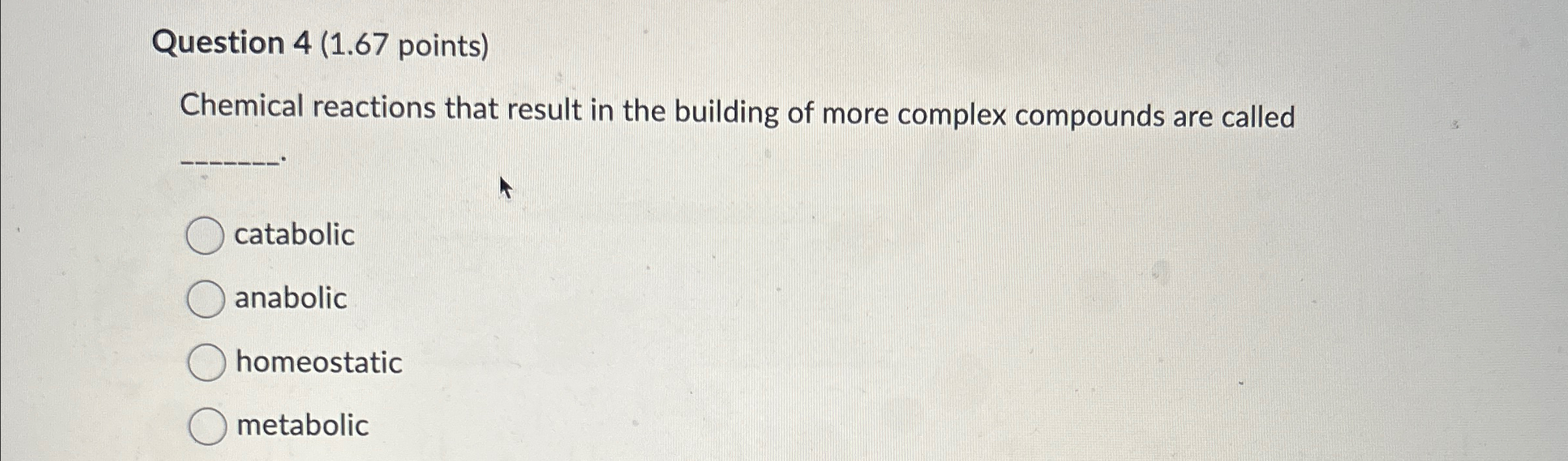 Solved Question 4 (1.67 ﻿points)Chemical reactions that | Chegg.com