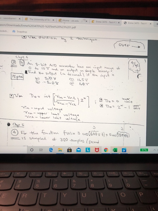 Solved An 8 bit A/D converter has an input range of 010v