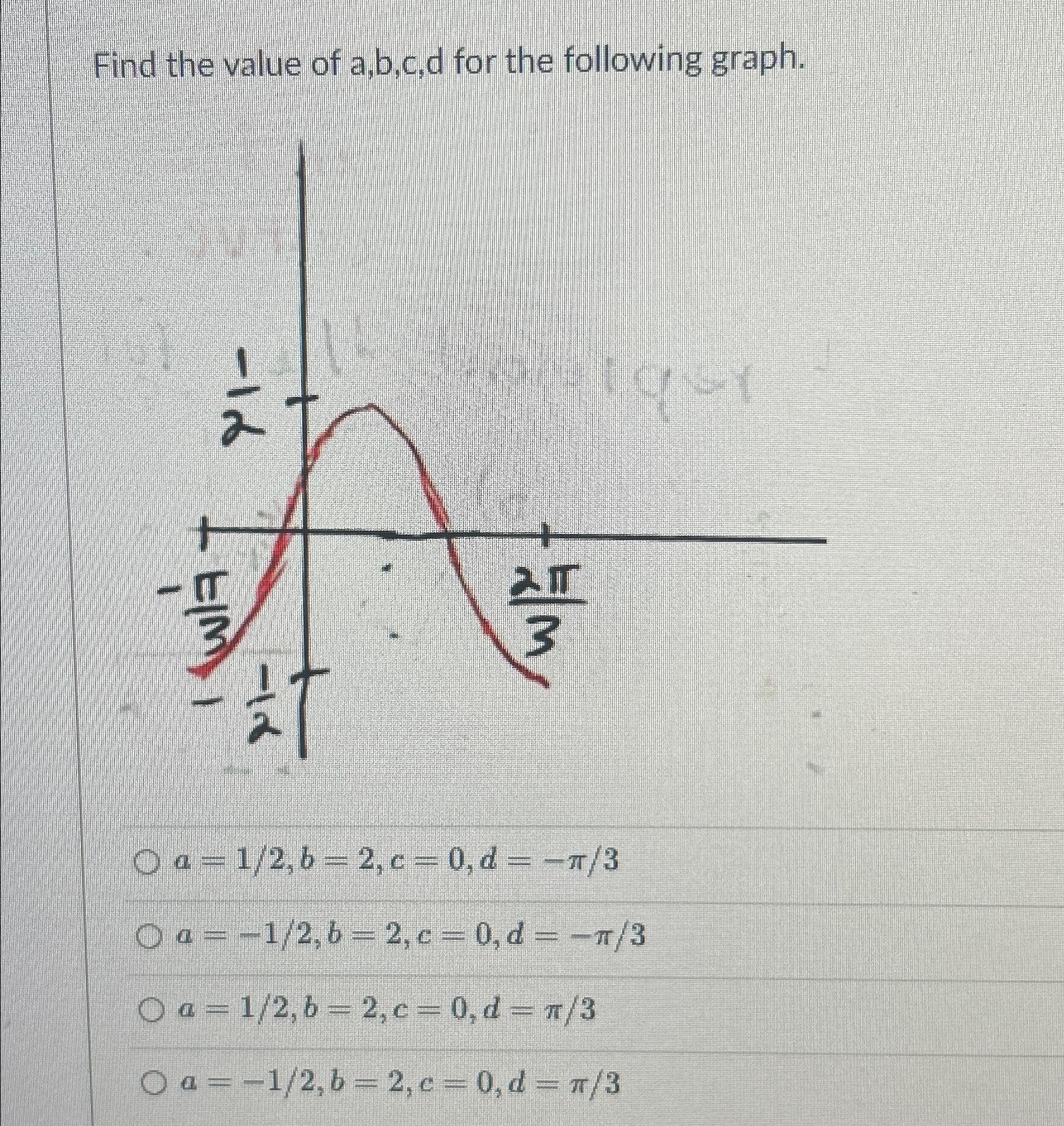 Find The Value Of A,b,c,d ﻿for The Following | Chegg.com