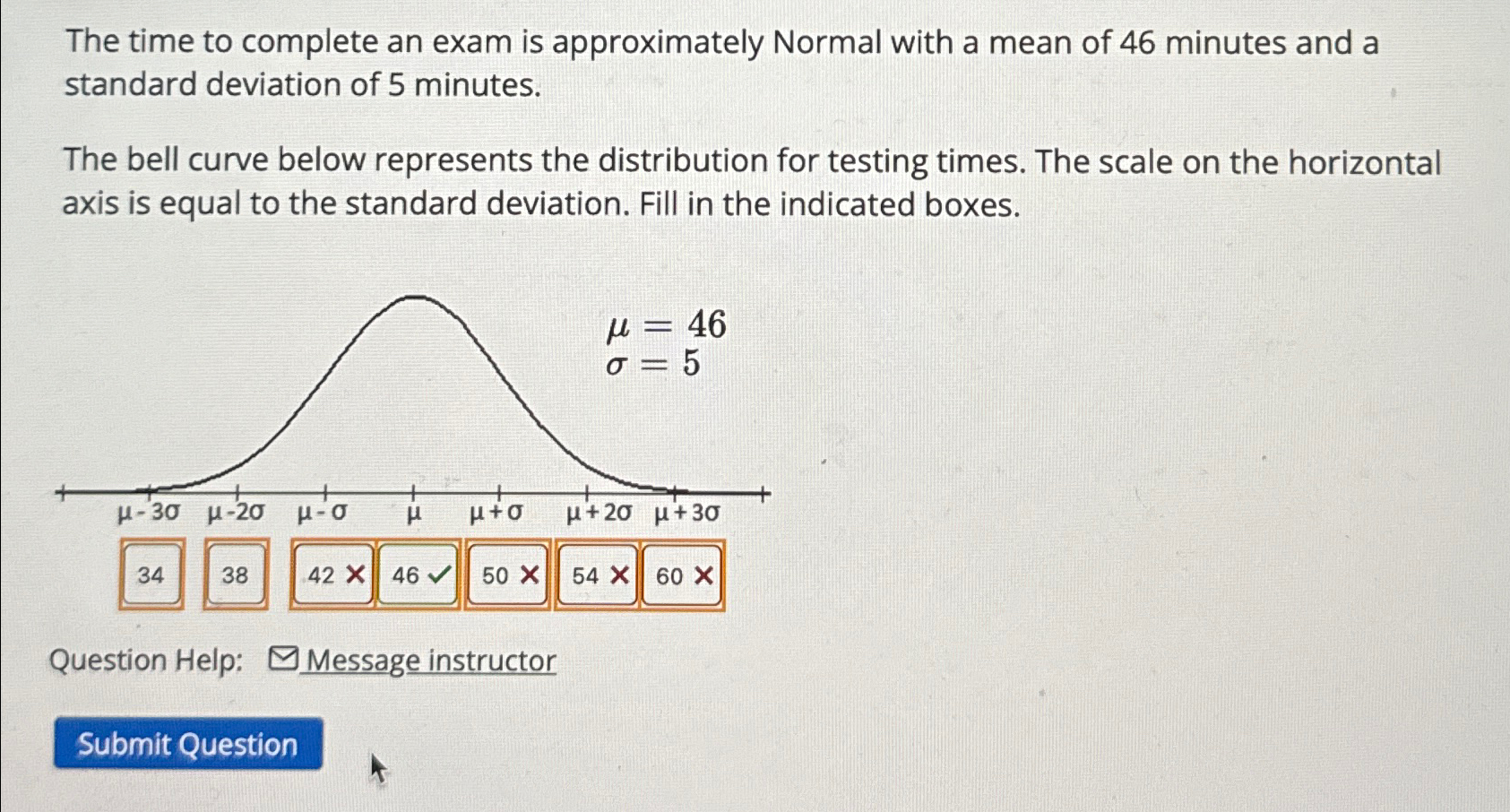 Solved The time to complete an exam is approximately Normal | Chegg.com