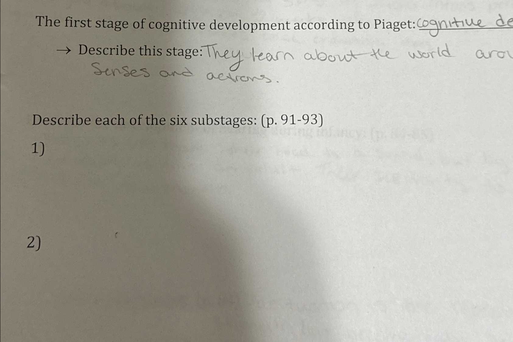 According to piaget the first hotsell stage of cognitive development is