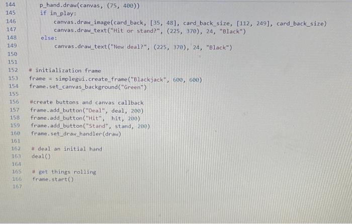 Solved Consider this submitted solution to the Blackjack | Chegg.com