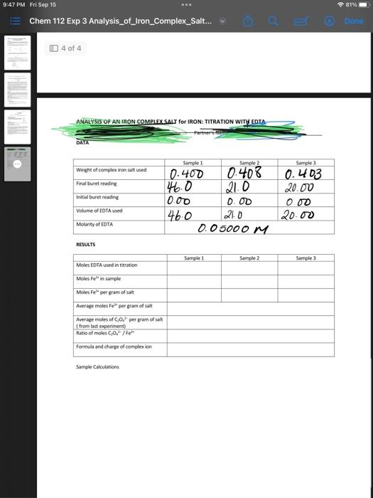 LAB \3 Chelometric Titration) (analyzivg the compex