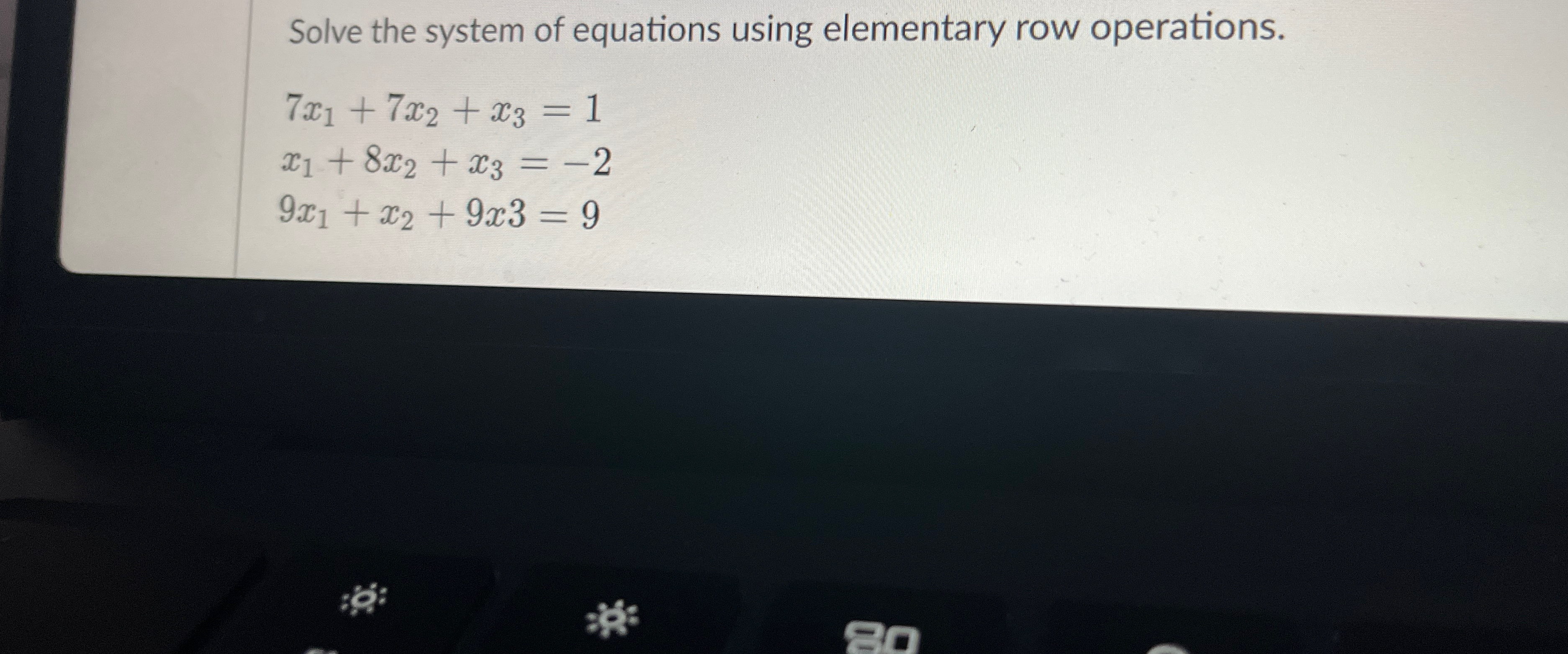 Solve the system of equations using elementary row | Chegg.com