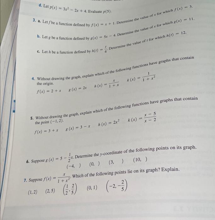 Solved 1 Suppose F X 3x2−4x 5 Evaluate F 1 F −1 2 A