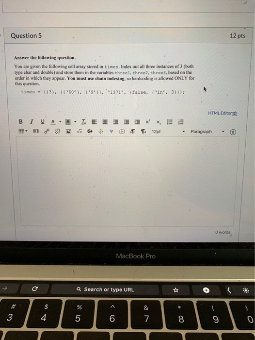 Solved Question 5 12 pts Answer the following question. You | Chegg.com