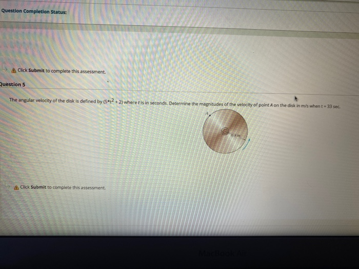 Solved Question Completion Status: Click Submit to complete | Chegg.com