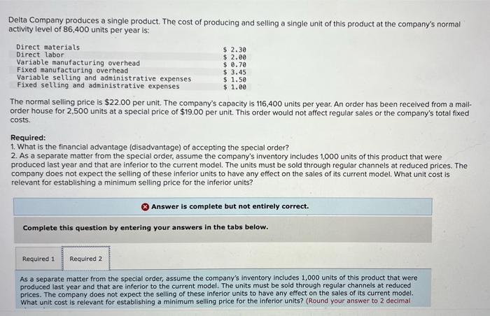 solved-delta-company-produces-a-single-product-the-cost-of-chegg