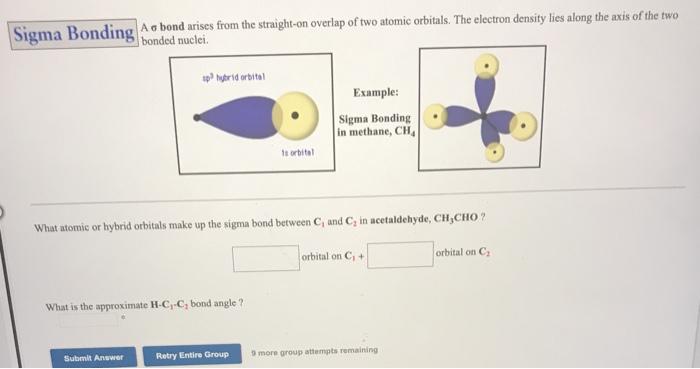 Solved Sigma Bonding A a bond arises from the straight-on | Chegg.com