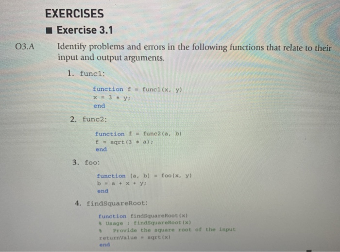 Solved EXERCISES Exercise 3.1 Identify problems and errors | Chegg.com