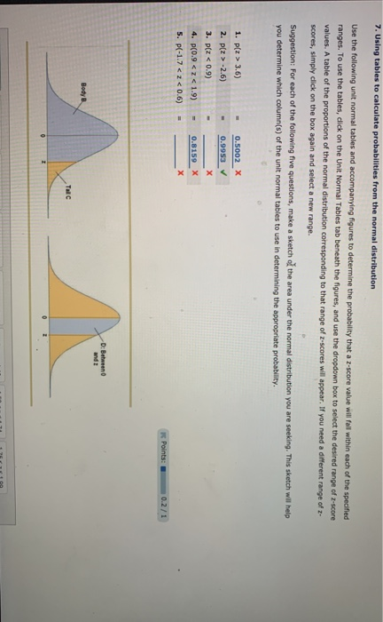 Solved 7. Using Tables To Calculate Probabilities From The | Chegg.com